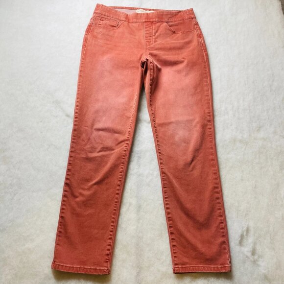 Soft Surroundings Denim - Soft Surroundings Womens Orange Ultimate Denim Pull On Slim Leg Jeans Size M